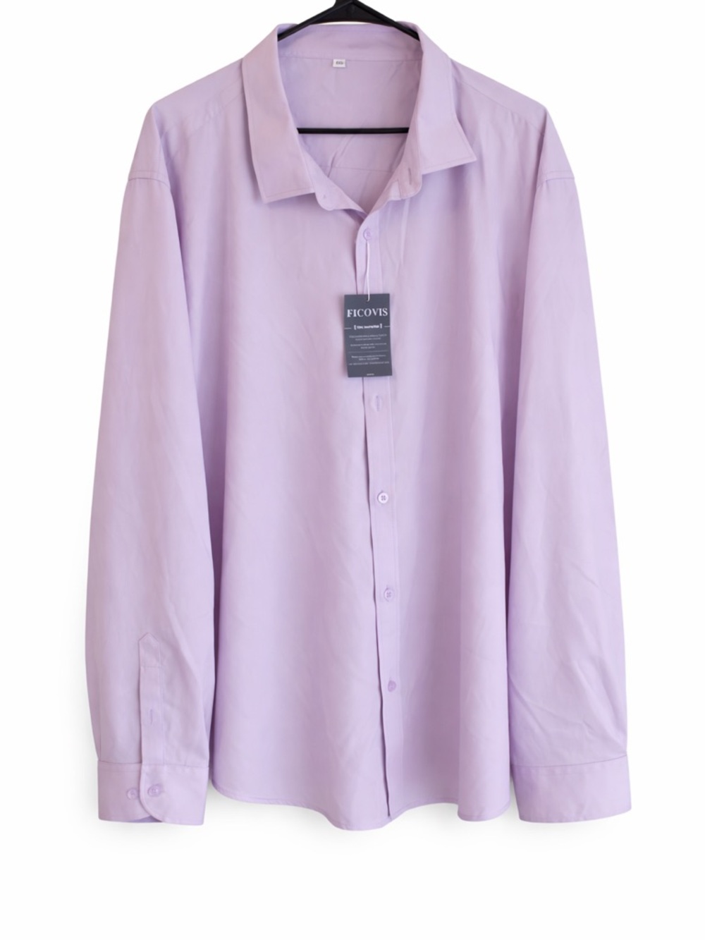 Ficovis Dress Shirt 4XL Lavender Button Down Stretch NWT Men’s Long Sleeve